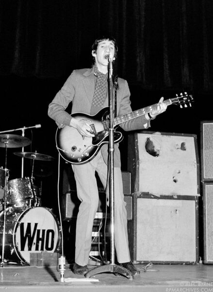 Jan. 29, 1967, London - Keith Moon and Pete Townshend of the Who perform during soundcheck at the Saville Theatre. © Alec Byrne